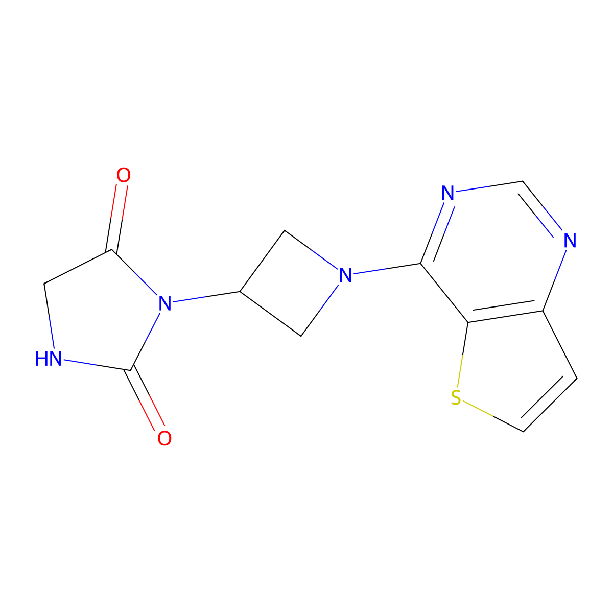 3-(1-{Thieno[3,2-d]pyrimidin-4-yl}azetidin-3-yl)imidazolidine-2,4-dione molecular structure, CAS 2380141-20-6