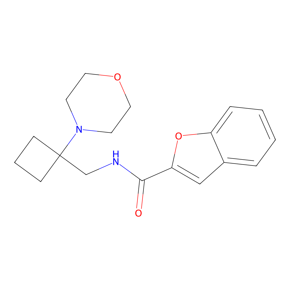 N-{[1-(morpholin-4-yl)cyclobutyl]methyl}-1-benzofuran-2-carboxamide molecular structure, CAS 2380141-21-7