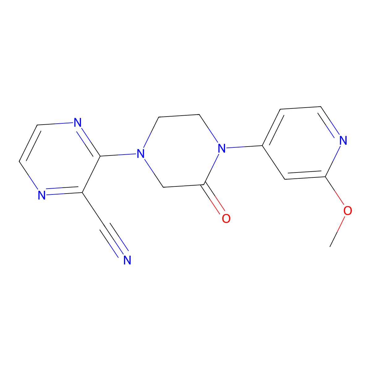 3-[4-(2-Methoxypyridin-4-yl)-3-oxopiperazin-1-yl]pyrazine-2-carbonitrile molecular structure, CAS 2380141-22-8
