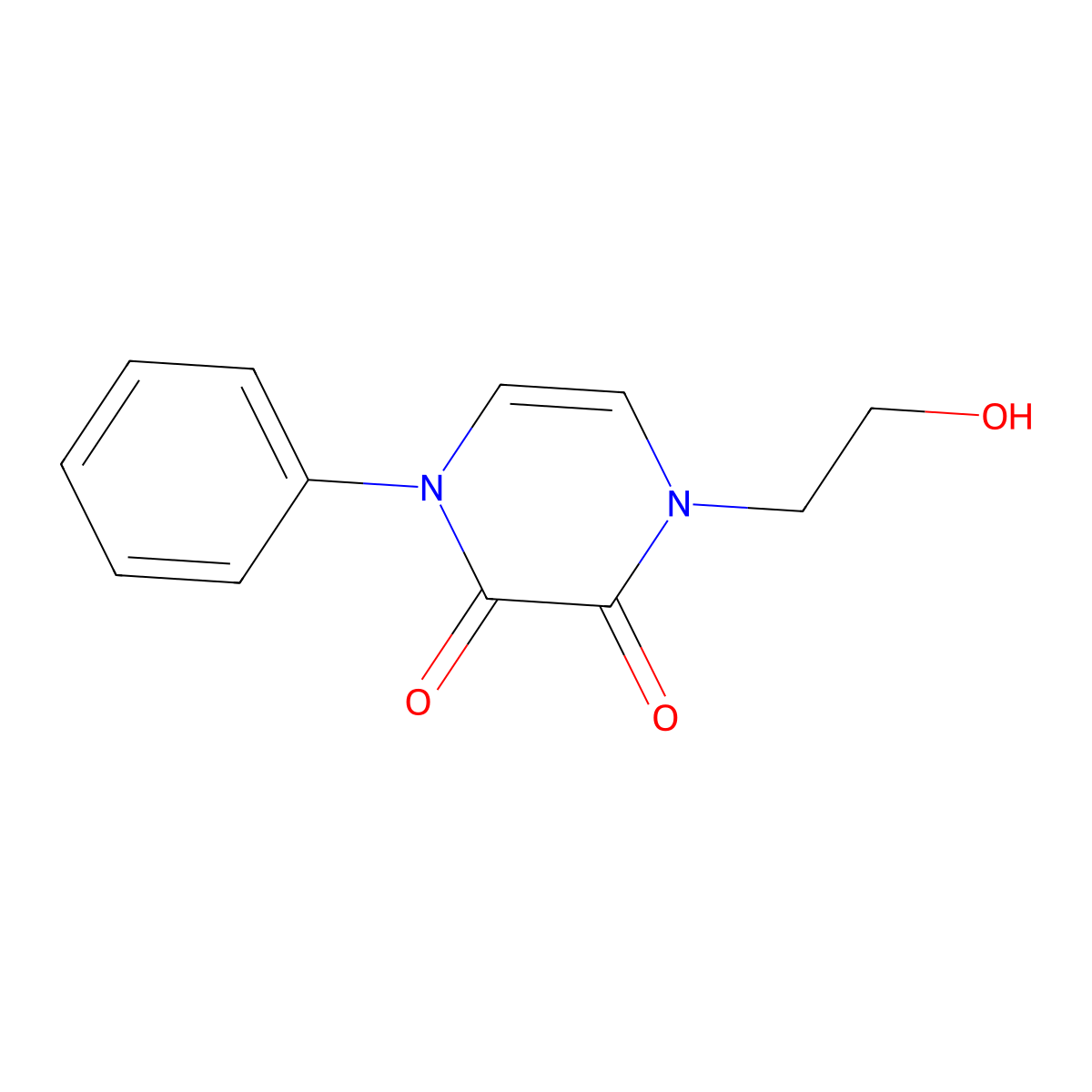 1-(2-Hydroxyethyl)-4-phenyl-1,2,3,4-tetrahydropyrazine-2,3-dione molecular structure, CAS 2380141-23-9