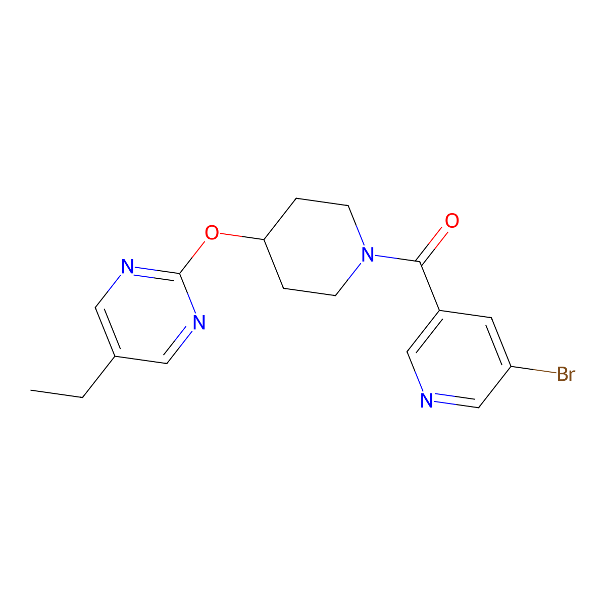 2-{[1-(5-Bromopyridine-3-carbonyl)piperidin-4-yl]oxy}-5-ethylpyrimidine molecular structure, CAS 2380141-32-0