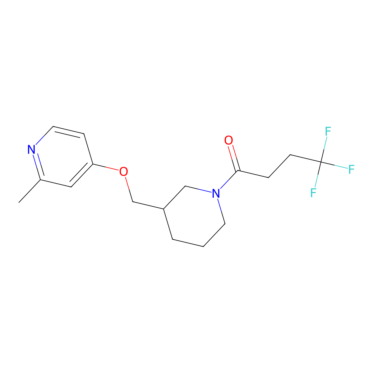 4,4,4-Trifluoro-1-(3-{[(2-methylpyridin-4-yl)oxy]methyl}piperidin-1-yl)butan-1-one molecular structure, CAS 2380141-44-4