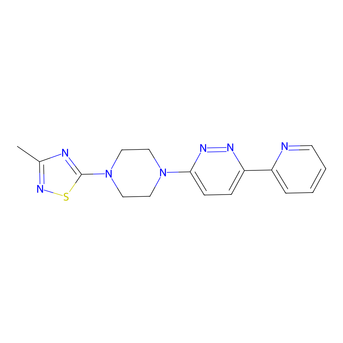 3-[4-(3-Methyl-1,2,4-thiadiazol-5-yl)piperazin-1-yl]-6-(pyridin-2-yl)pyridazine molecular structure, CAS 2380141-47-7