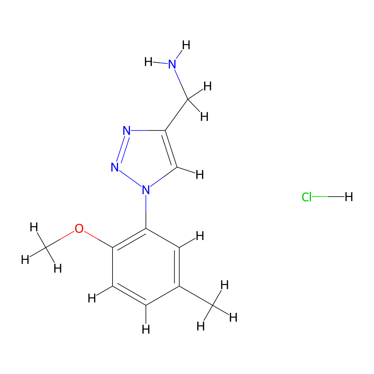 [1-(2-methoxy-5-methylphenyl)-1H-1,2,3-triazol-4-yl]methanamine hydrochloride molecular structure, CAS 2380141-48-8