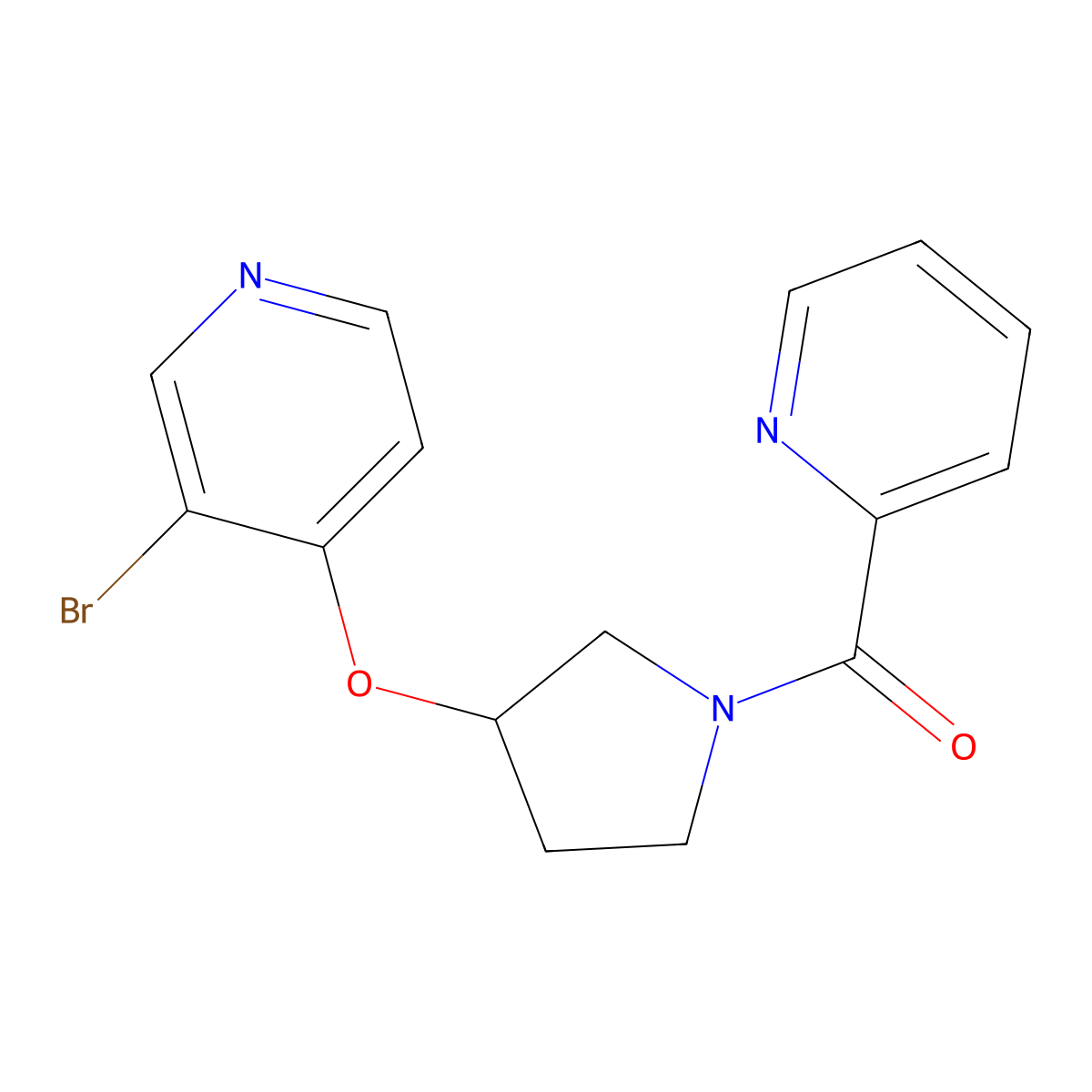 3-Bromo-4-{[1-(pyridine-2-carbonyl)pyrrolidin-3-yl]oxy}pyridine molecular structure, CAS 2380141-49-9
