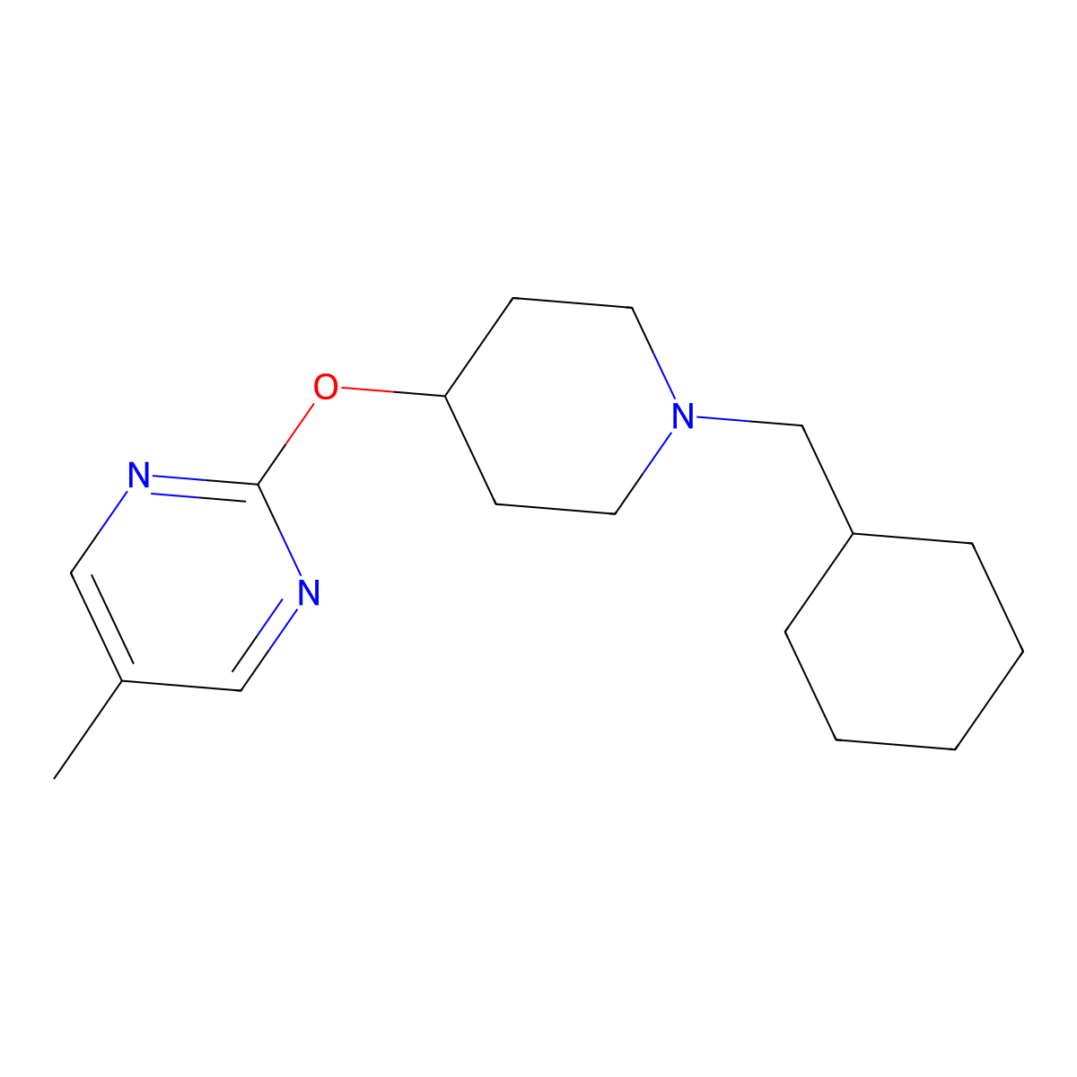2-{[1-(Cyclohexylmethyl)piperidin-4-yl]oxy}-5-methylpyrimidine molecular structure, CAS 2380141-55-7