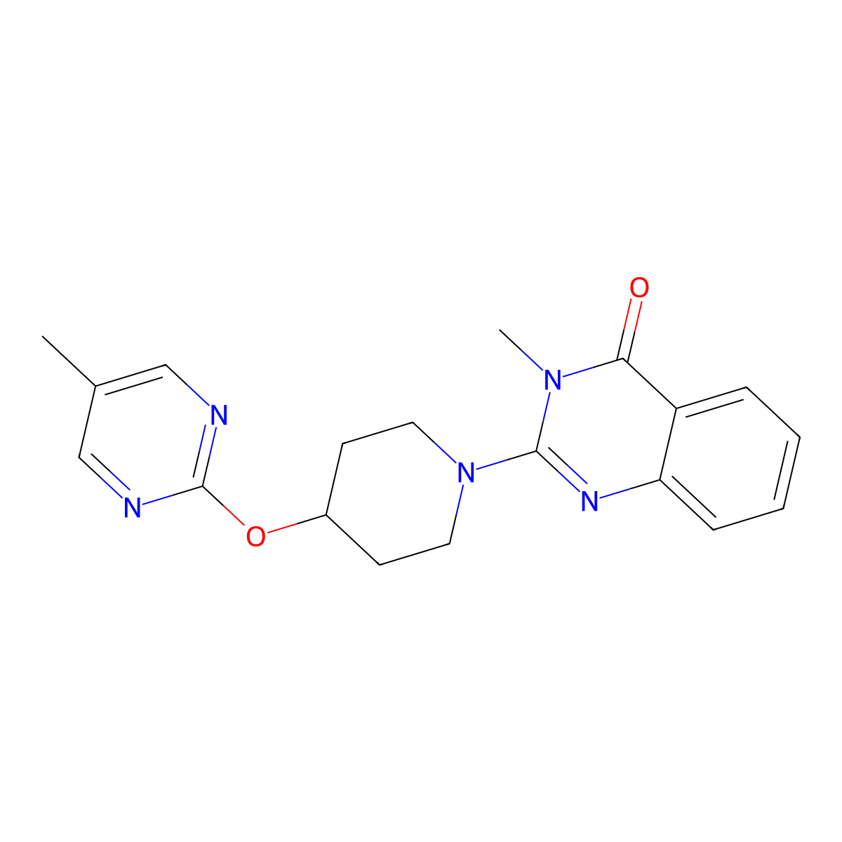 3-Methyl-2-{4-[(5-methylpyrimidin-2-yl)oxy]piperidin-1-yl}-3,4-dihydroquinazolin-4-one molecular structure, CAS 2380141-67-1