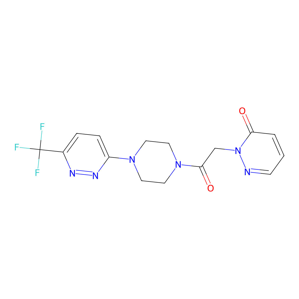 2-(2-Oxo-2-{4-[6-(trifluoromethyl)pyridazin-3-yl]piperazin-1-yl}ethyl)-2,3-dihydropyridazin-3-one molecular structure, CAS 2380141-69-3