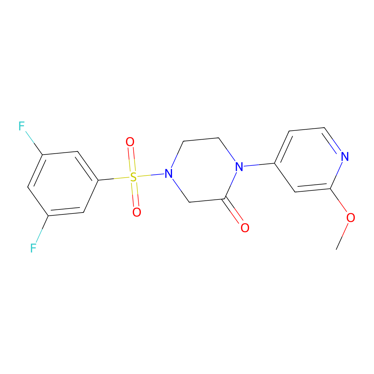 4-(3,5-Difluorobenzenesulfonyl)-1-(2-methoxypyridin-4-yl)piperazin-2-one molecular structure, CAS 2380141-70-6