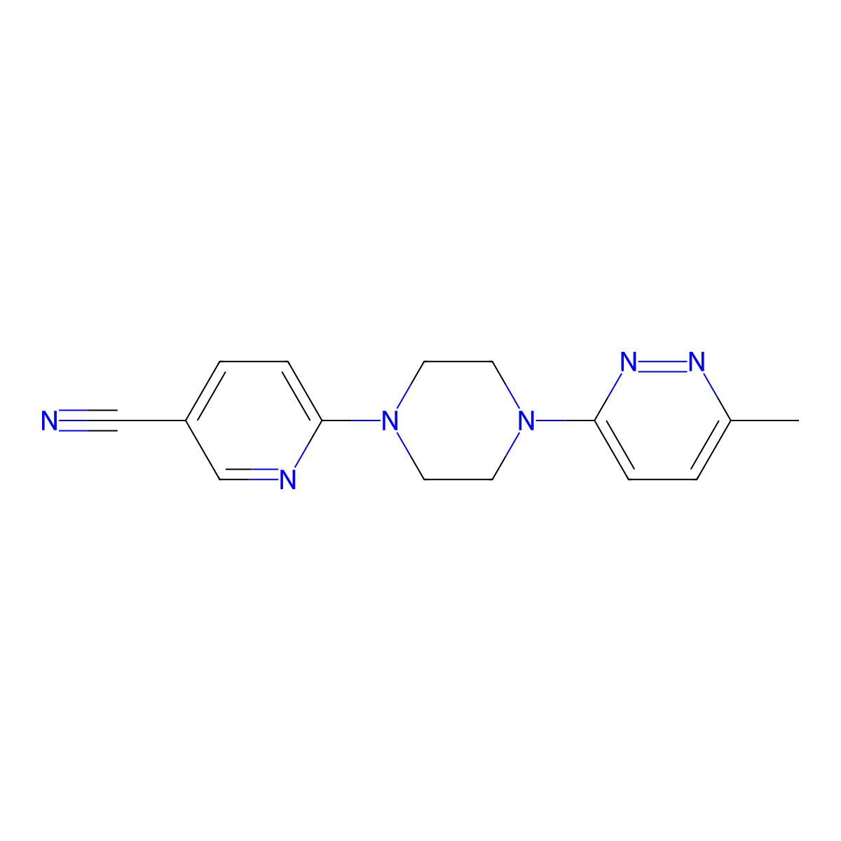 6-[4-(6-Methylpyridazin-3-yl)piperazin-1-yl]pyridine-3-carbonitrile molecular structure, CAS 2380141-74-0