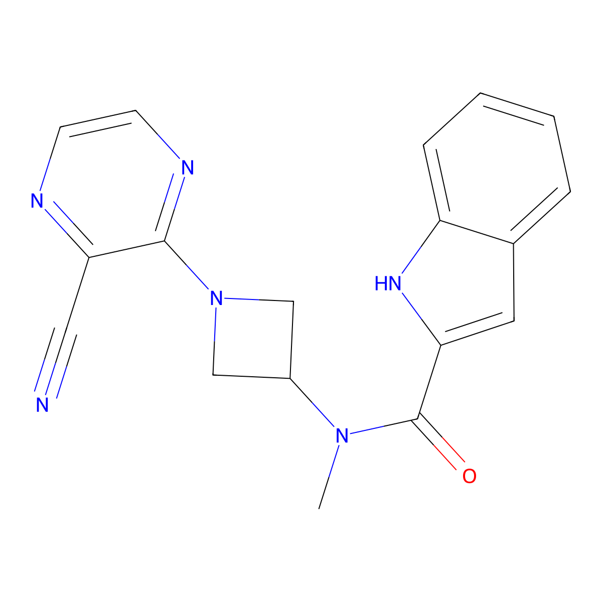 N-[1-(3-Cyanopyrazin-2-yl)azetidin-3-yl]-N-methyl-1H-indole-2-carboxamide molecular structure, CAS 2380141-75-1