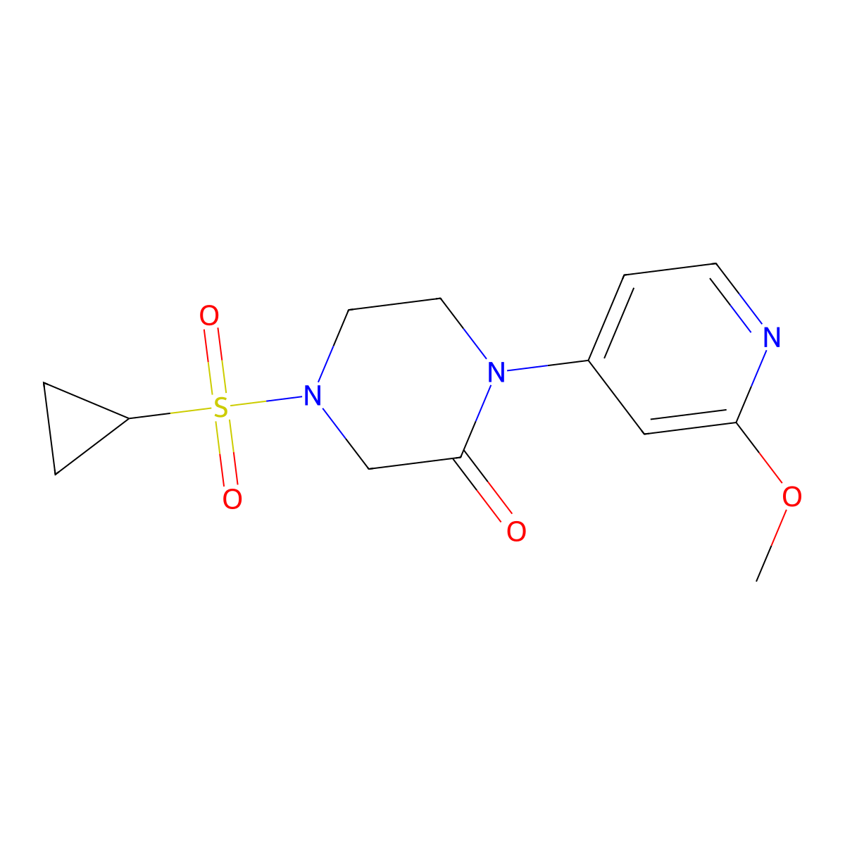 4-(Cyclopropanesulfonyl)-1-(2-methoxypyridin-4-yl)piperazin-2-one molecular structure, CAS 2380141-78-4