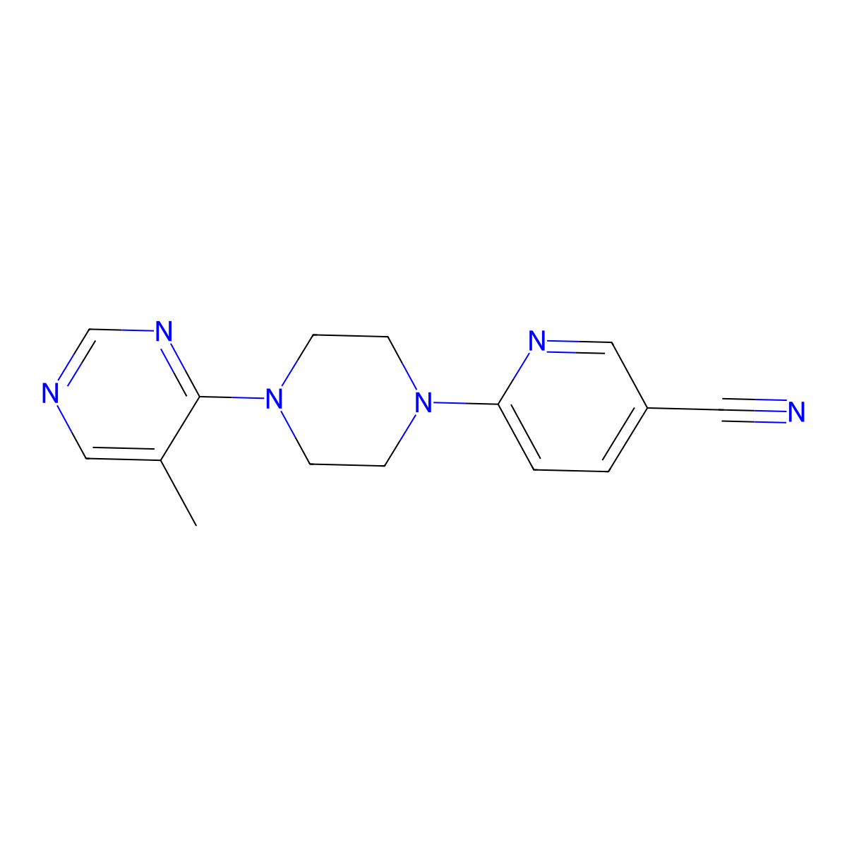 6-[4-(5-Methylpyrimidin-4-yl)piperazin-1-yl]pyridine-3-carbonitrile molecular structure, CAS 2380141-79-5