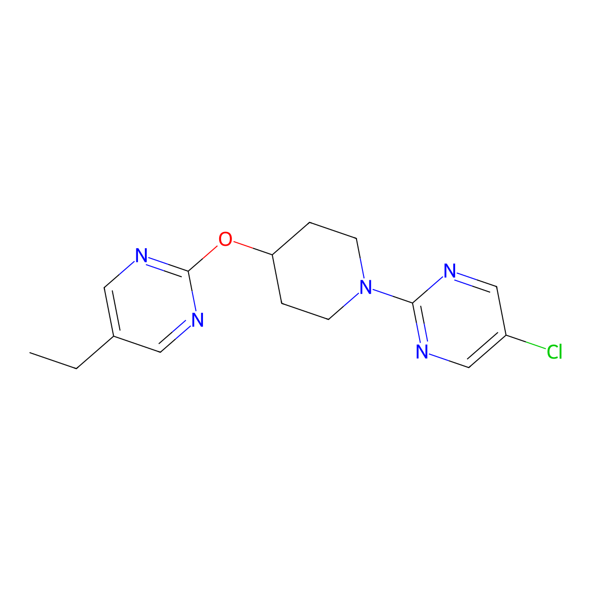 5-Chloro-2-{4-[(5-ethylpyrimidin-2-yl)oxy]piperidin-1-yl}pyrimidine molecular structure, CAS 2380141-82-0