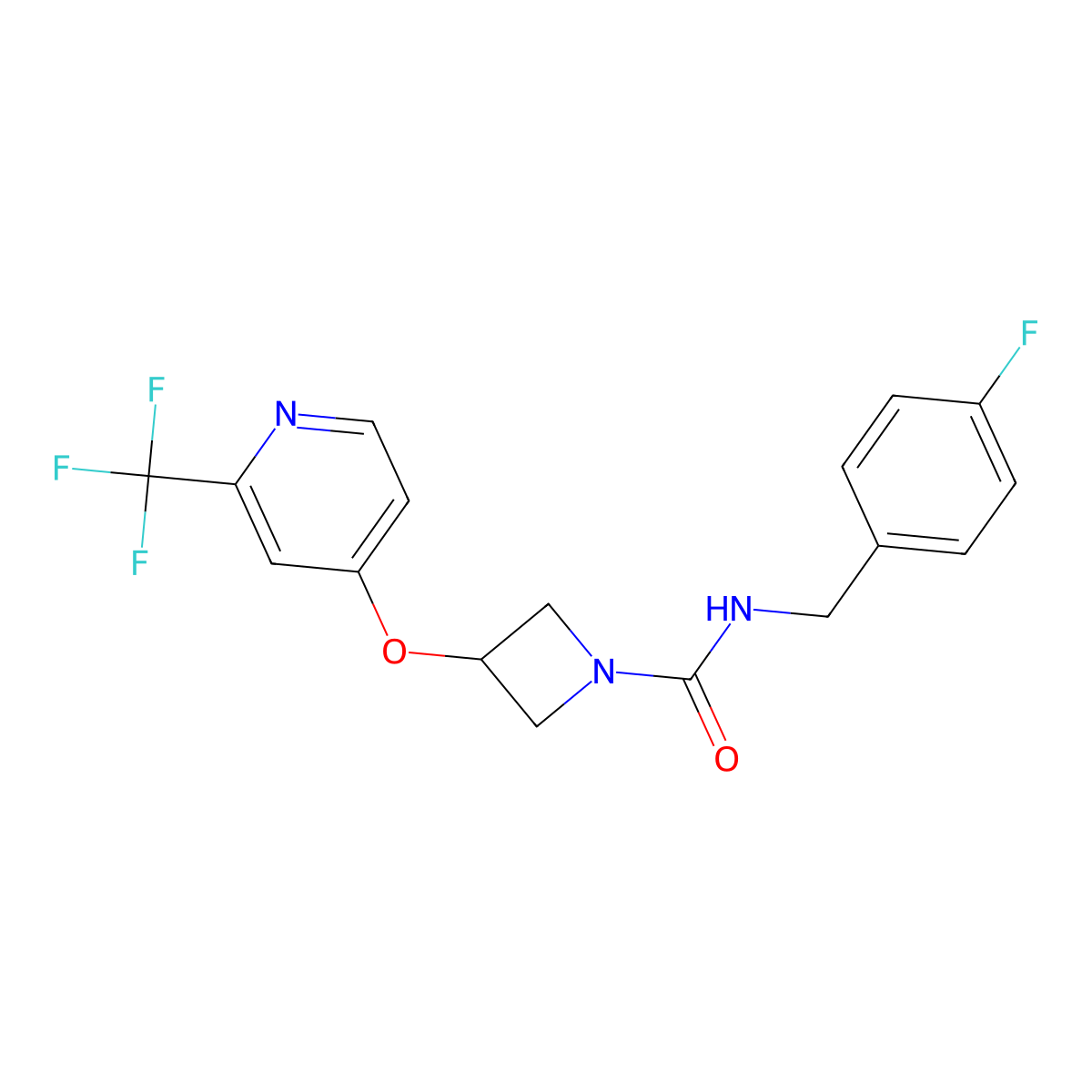 N-[(4-fluorophenyl)methyl]-3-{[2-(trifluoromethyl)pyridin-4-yl]oxy}azetidine-1-carboxamide molecular structure, CAS 2380141-83-1