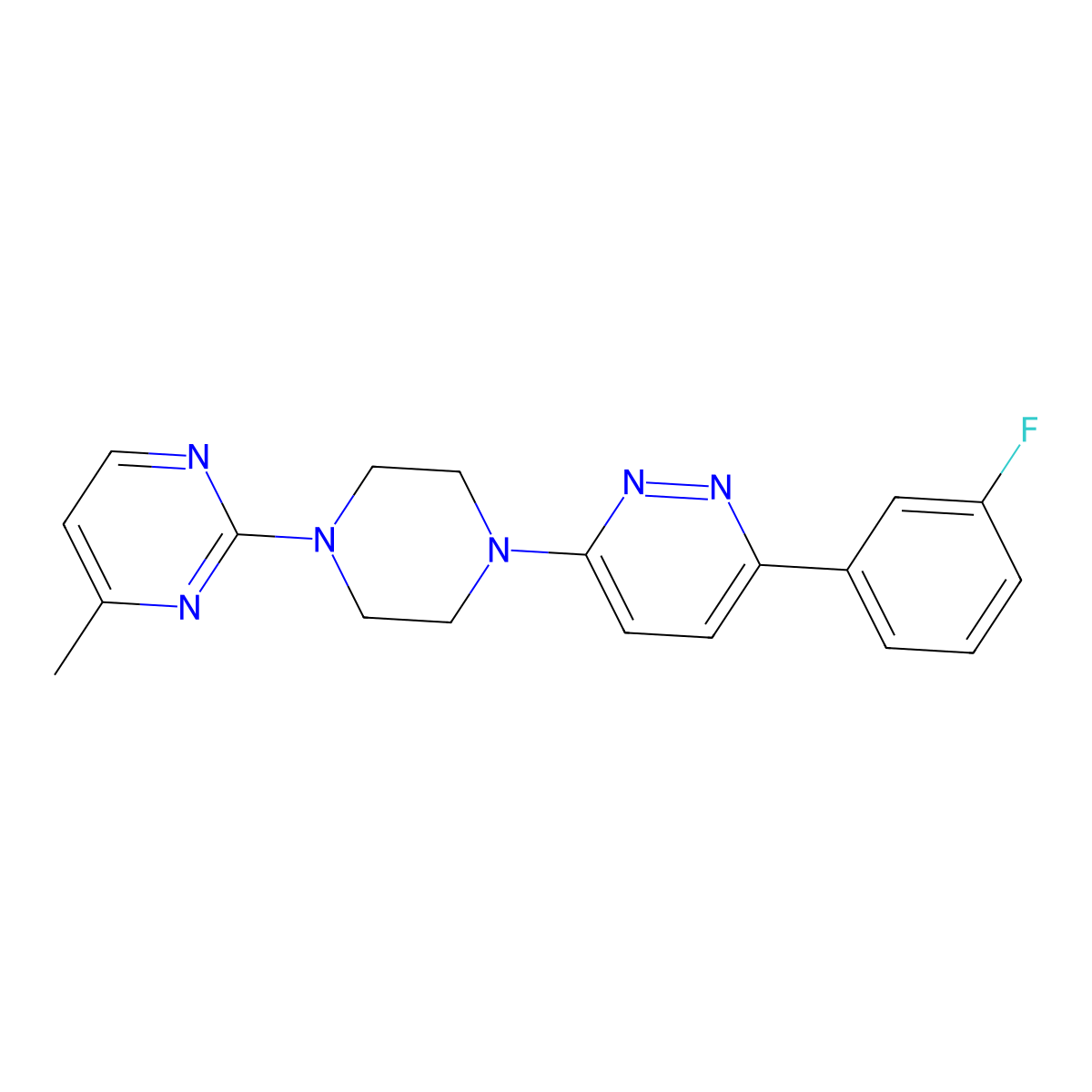 3-(3-Fluorophenyl)-6-[4-(4-methylpyrimidin-2-yl)piperazin-1-yl]pyridazine molecular structure, CAS 2380141-85-3