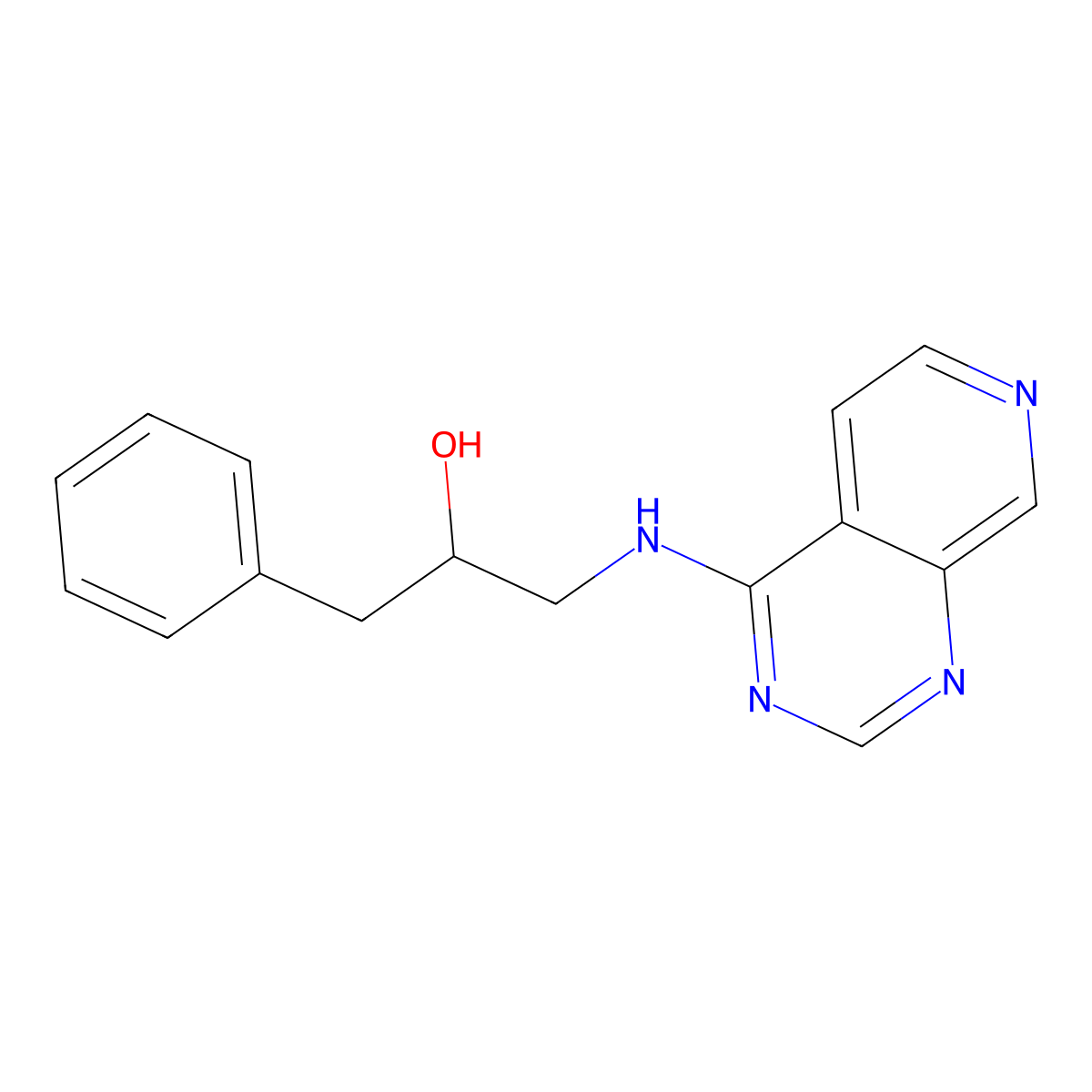 1-Phenyl-3-({pyrido[3,4-d]pyrimidin-4-yl}amino)propan-2-ol molecular structure, CAS 2380141-86-4