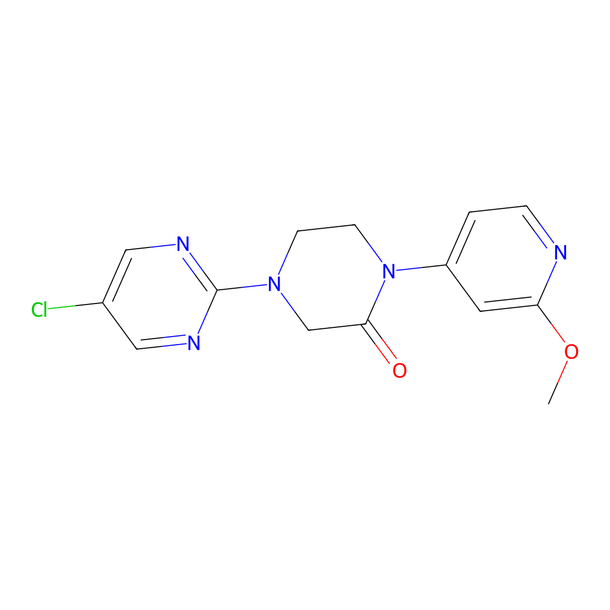 4-(5-Chloropyrimidin-2-yl)-1-(2-methoxypyridin-4-yl)piperazin-2-one molecular structure, CAS 2380141-87-5