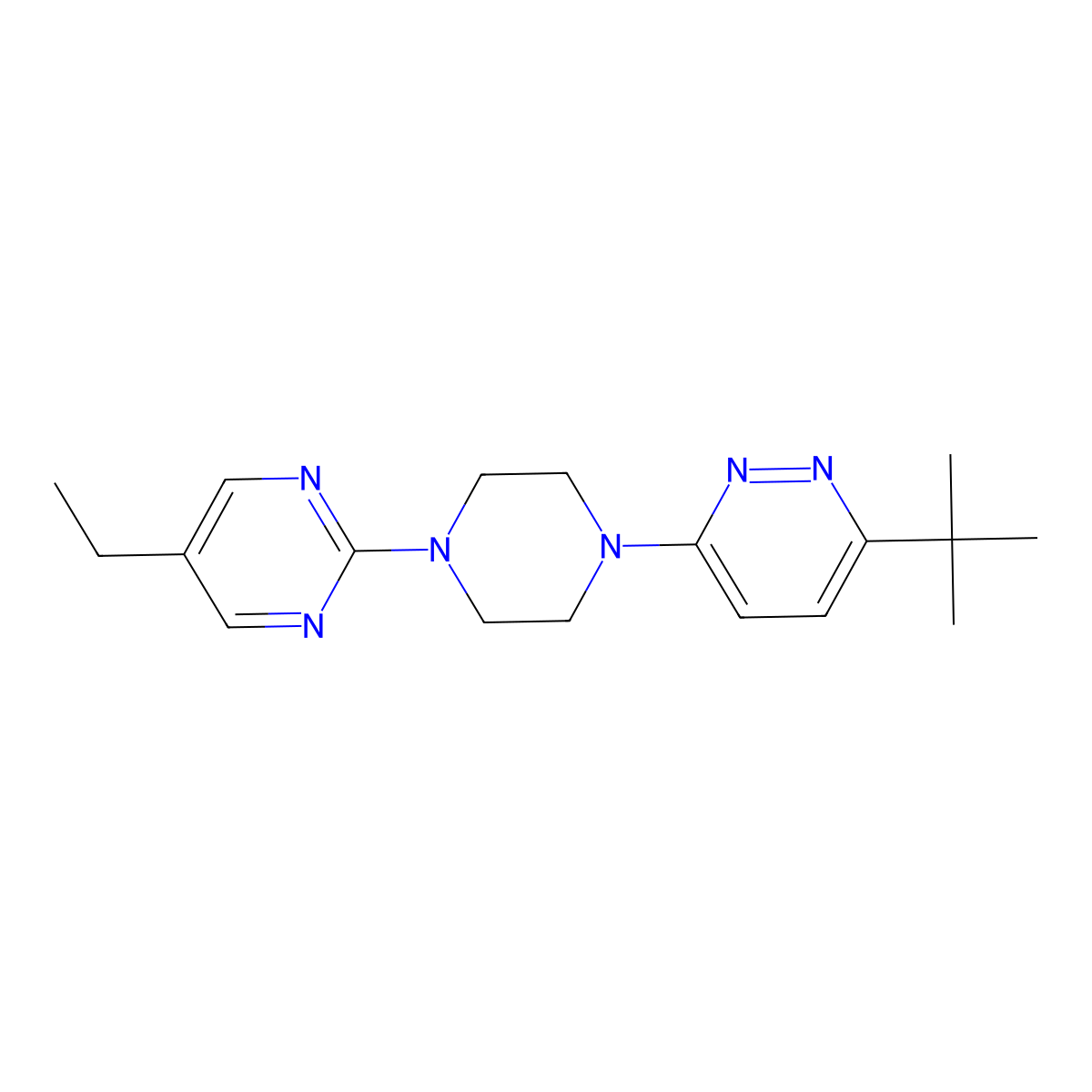 3-Tert-butyl-6-[4-(5-ethylpyrimidin-2-yl)piperazin-1-yl]pyridazine molecular structure, CAS 2380141-91-1