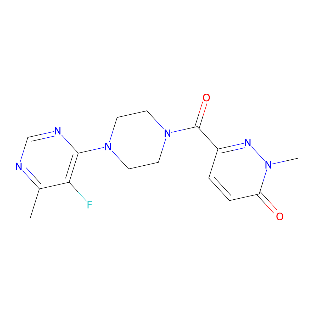 6-[4-(5-Fluoro-6-methylpyrimidin-4-yl)piperazine-1-carbonyl]-2-methyl-2,3-dihydropyridazin-3-one molecular structure, CAS 2380141-94-4