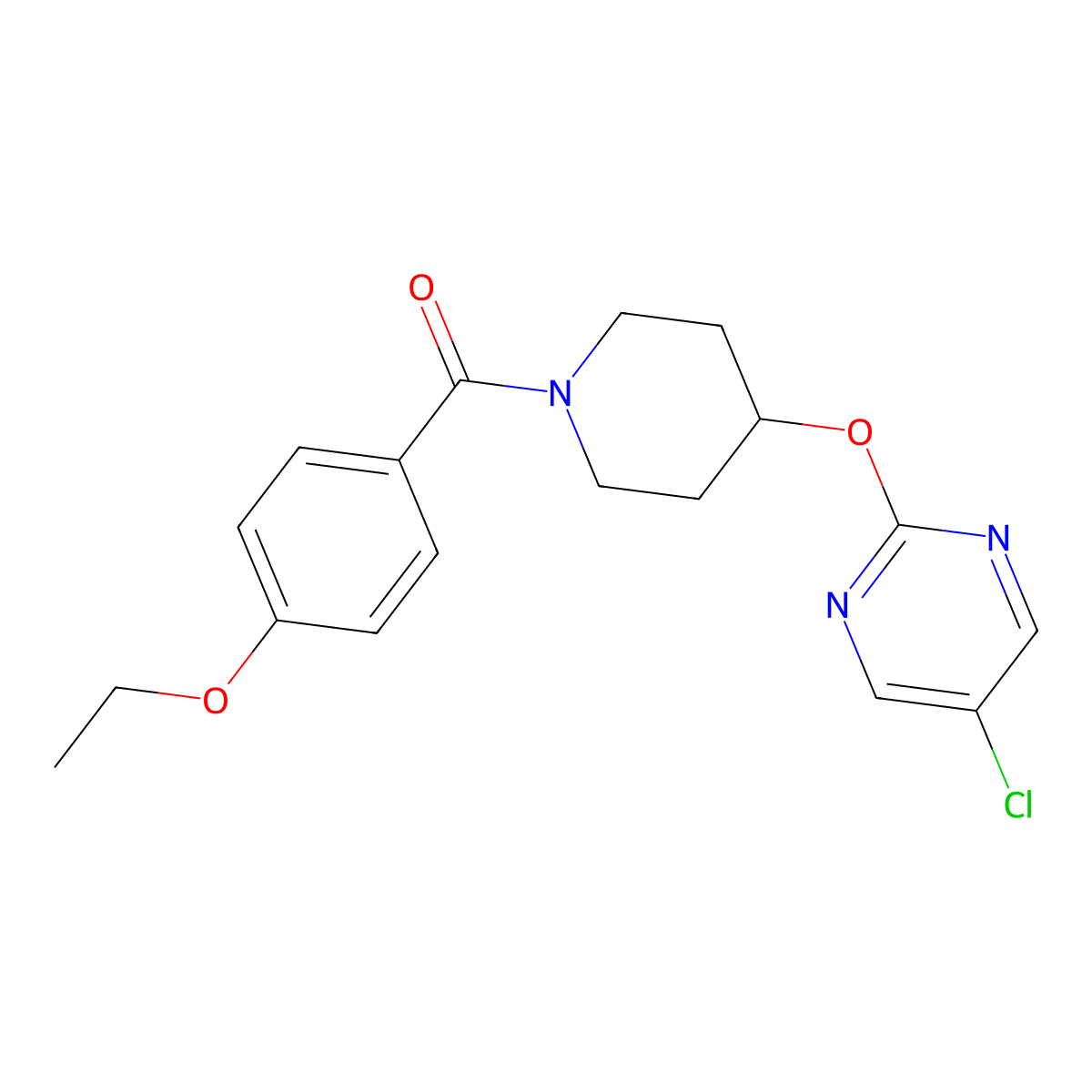 5-Chloro-2-{[1-(4-ethoxybenzoyl)piperidin-4-yl]oxy}pyrimidine molecular structure, CAS 2380141-97-7