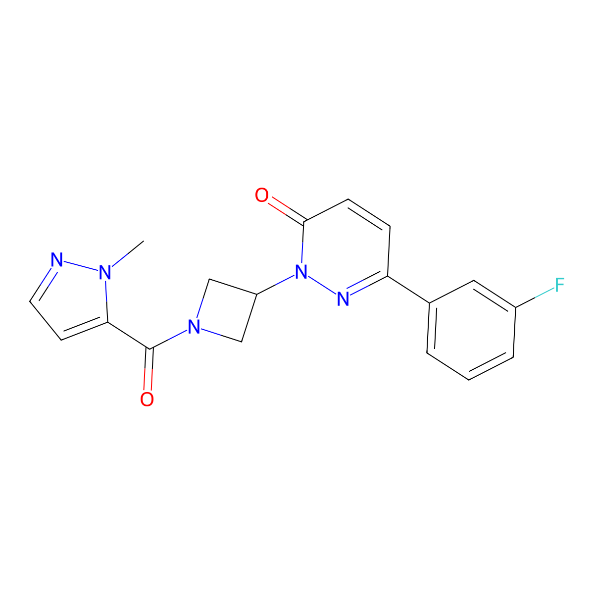 6-(3-fluorophenyl)-2-[1-(1-methyl-1H-pyrazole-5-carbonyl)azetidin-3-yl]-2,3-dihydropyridazin-3-one molecular structure, CAS 2380142-01-6