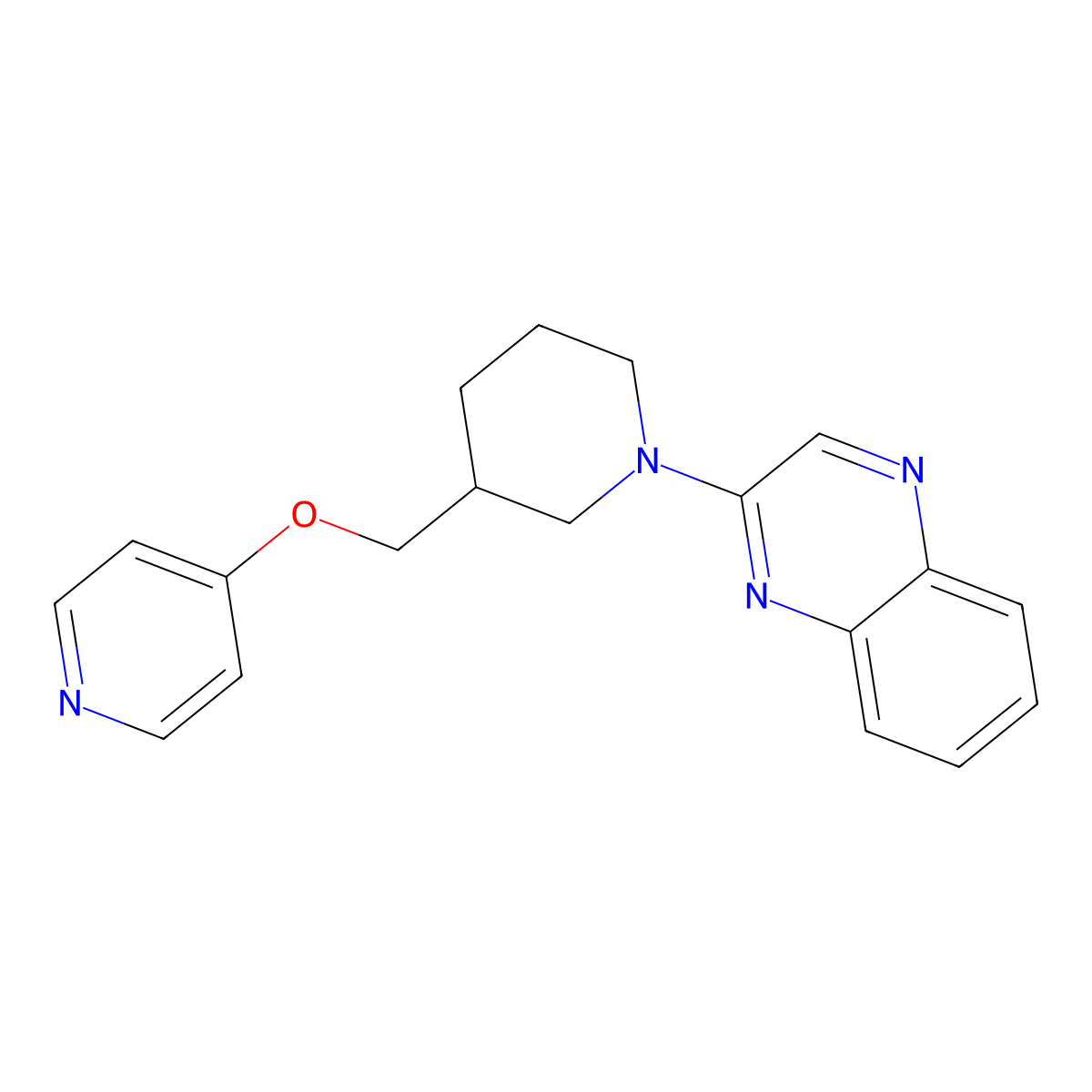 2-{3-[(Pyridin-4-yloxy)methyl]piperidin-1-yl}quinoxaline molecular structure, CAS 2380142-04-9