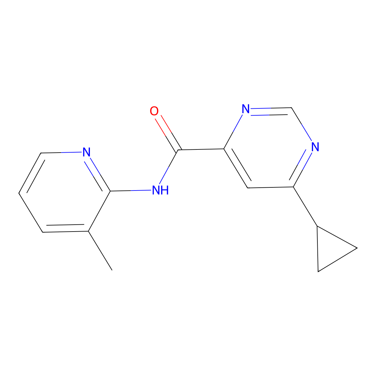 6-Cyclopropyl-N-(3-methylpyridin-2-yl)pyrimidine-4-carboxamide molecular structure, CAS 2380142-05-0