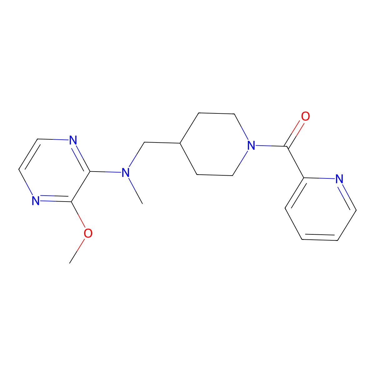 3-methoxy-N-methyl-N-{[1-(pyridine-2-carbonyl)piperidin-4-yl]methyl}pyrazin-2-amine molecular structure, CAS 2380142-06-1