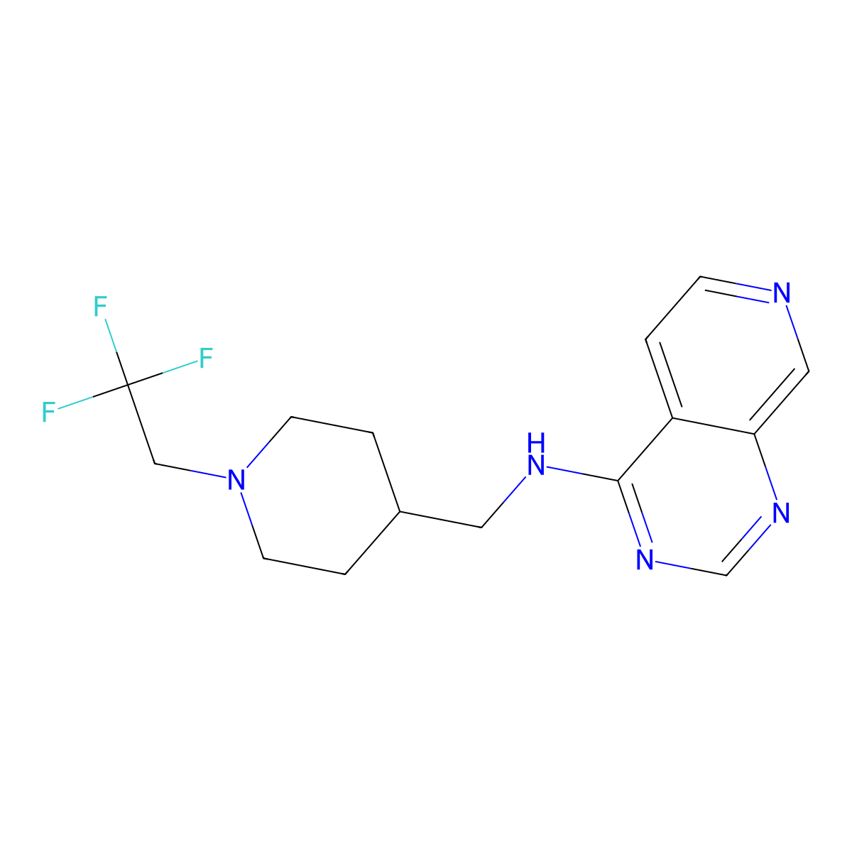 N-{[1-(2,2,2-trifluoroethyl)piperidin-4-yl]methyl}pyrido[3,4-d]pyrimidin-4-amine molecular structure, CAS 2380142-09-4