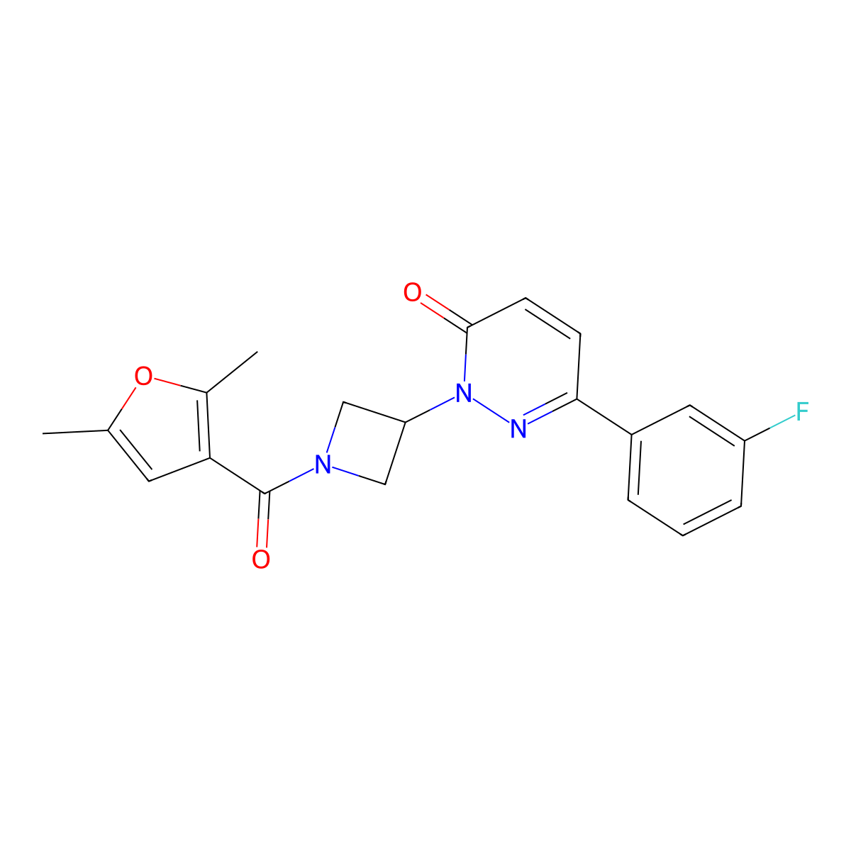 2-[1-(2,5-Dimethylfuran-3-carbonyl)azetidin-3-yl]-6-(3-fluorophenyl)-2,3-dihydropyridazin-3-one molecular structure, CAS 2380142-22-1