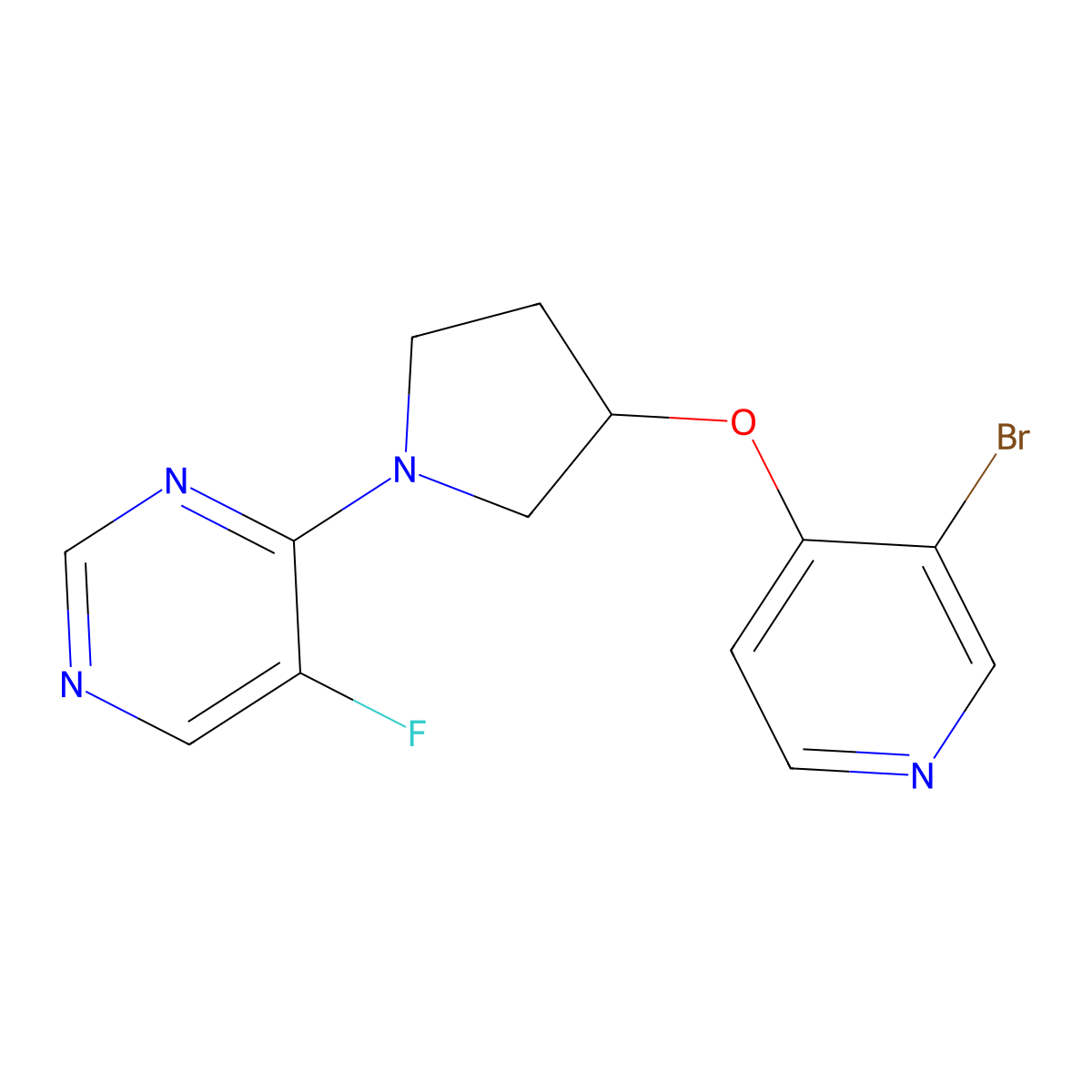 4-{3-[(3-Bromopyridin-4-yl)oxy]pyrrolidin-1-yl}-5-fluoropyrimidine molecular structure, CAS 2380142-30-1