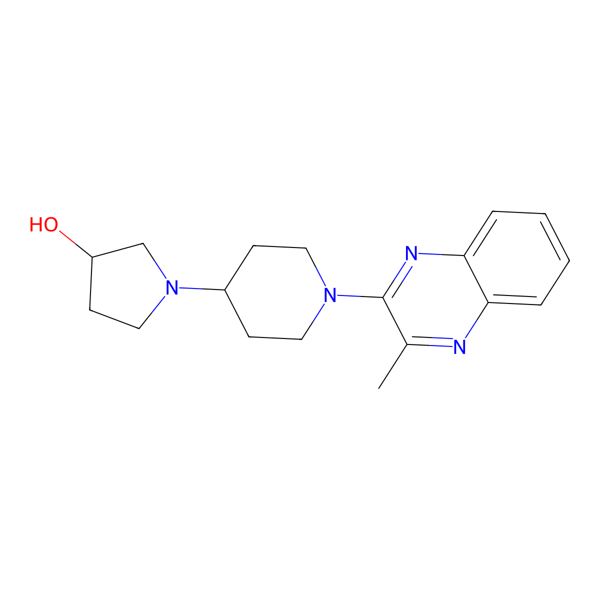 1-[1-(3-Methylquinoxalin-2-yl)piperidin-4-yl]pyrrolidin-3-ol molecular structure, CAS 2380142-32-3