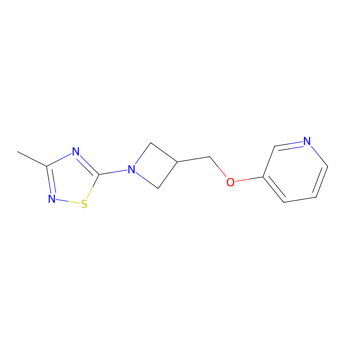 3-{[1-(3-Methyl-1,2,4-thiadiazol-5-yl)azetidin-3-yl]methoxy}pyridine molecular structure, CAS 2380142-33-4