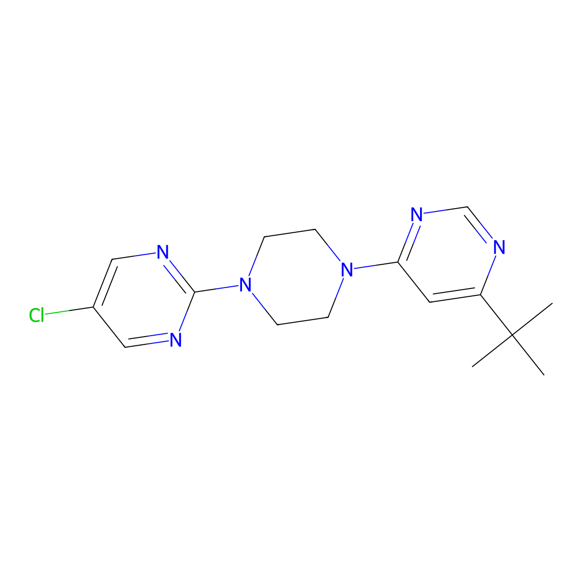 4-Tert-butyl-6-[4-(5-chloropyrimidin-2-yl)piperazin-1-yl]pyrimidine molecular structure, CAS 2380142-40-3