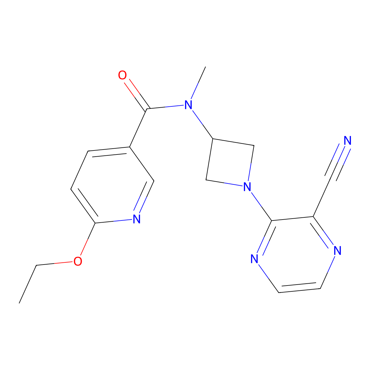 N-[1-(3-Cyanopyrazin-2-yl)azetidin-3-yl]-6-ethoxy-N-methylpyridine-3-carboxamide molecular structure, CAS 2380142-42-5