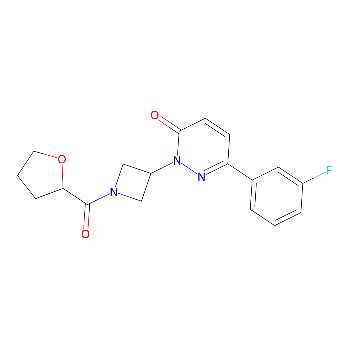 6-(3-Fluorophenyl)-2-[1-(oxolane-2-carbonyl)azetidin-3-yl]-2,3-dihydropyridazin-3-one molecular structure, CAS 2380142-47-0