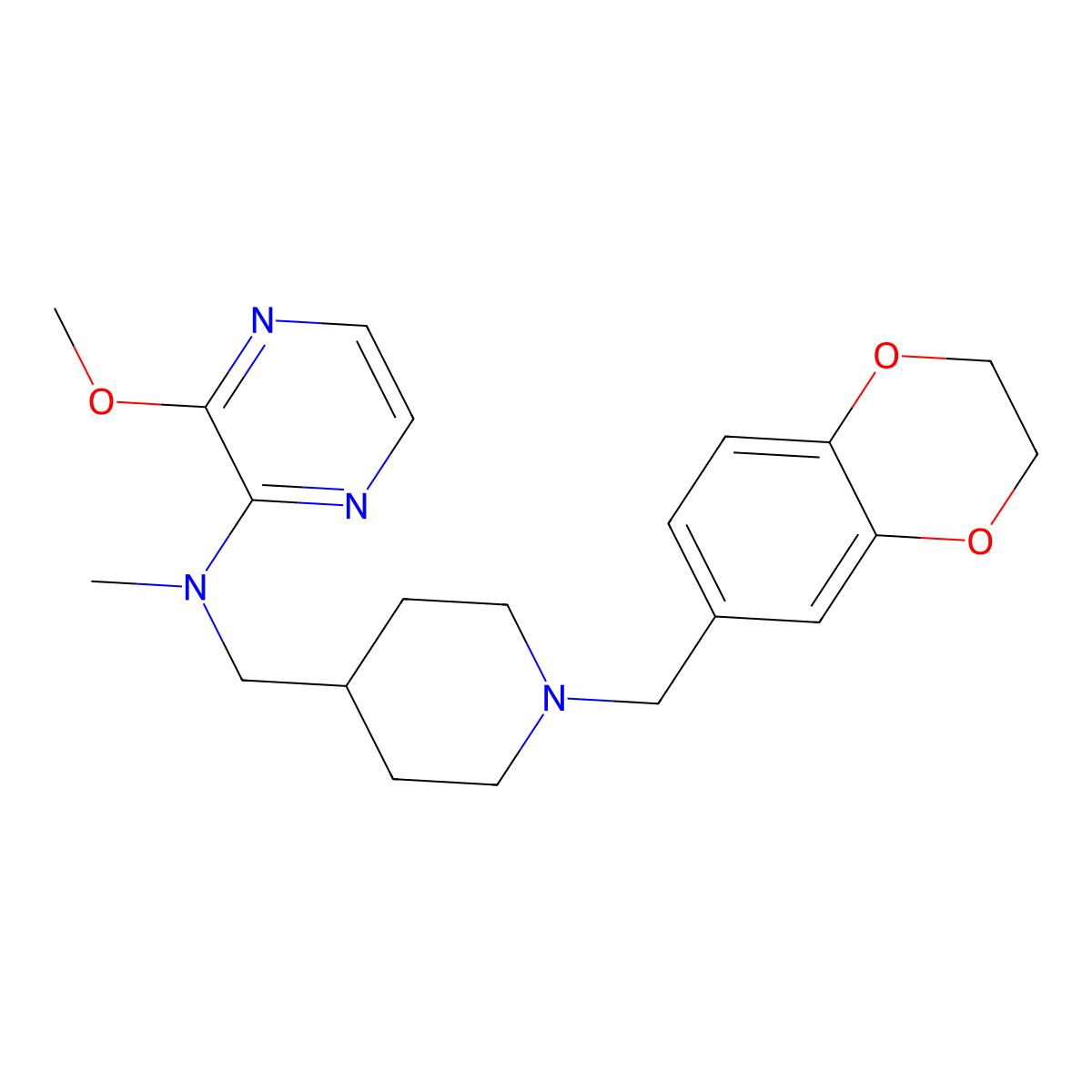 N-({1-[(2,3-dihydro-1,4-benzodioxin-6-yl)methyl]piperidin-4-yl}methyl)-3-methoxy-N-methylpyrazin-2-amine molecular structure, CAS 2380142-50-5