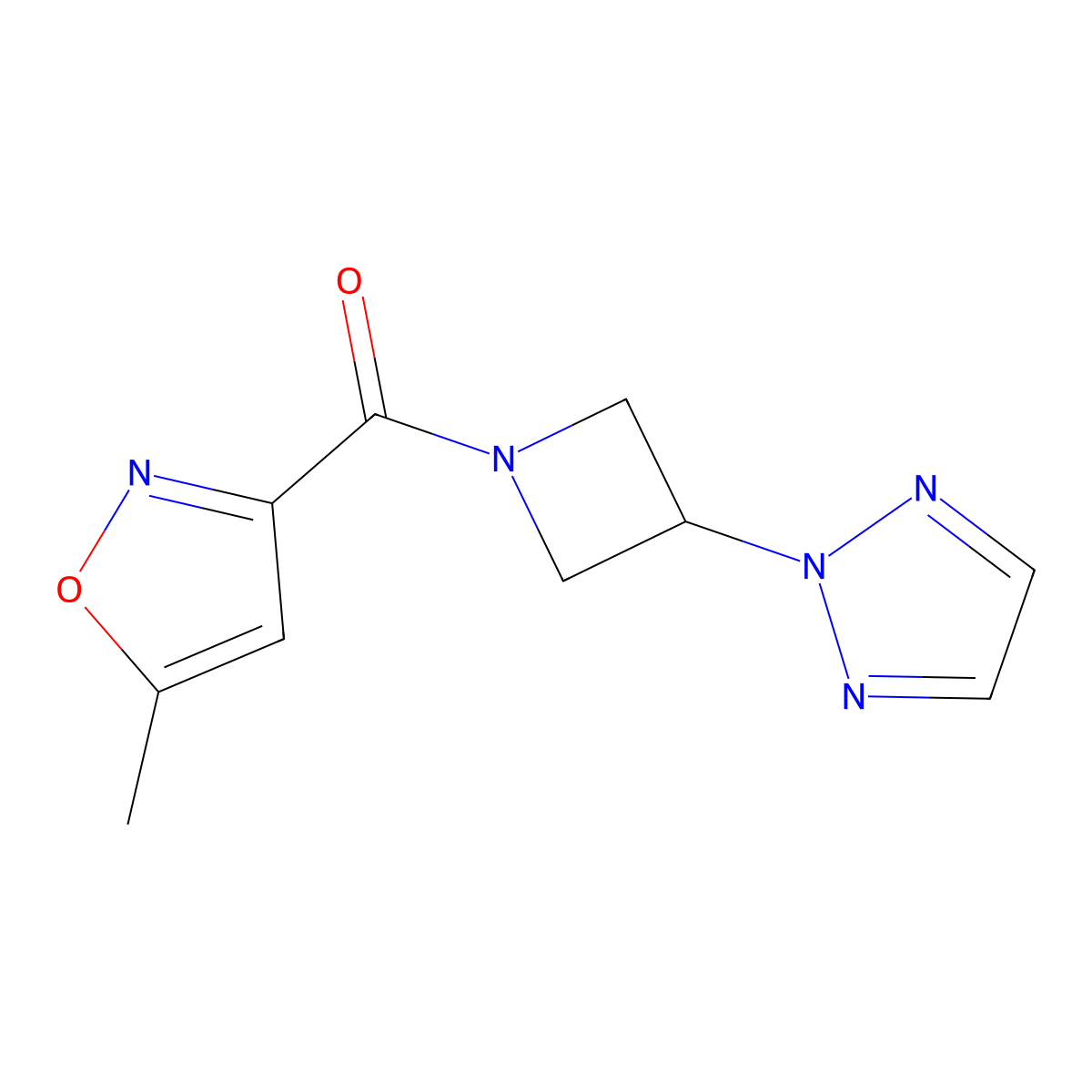 2-[1-(5-methyl-1,2-oxazole-3-carbonyl)azetidin-3-yl]-2H-1,2,3-triazole molecular structure, CAS 2380142-56-1