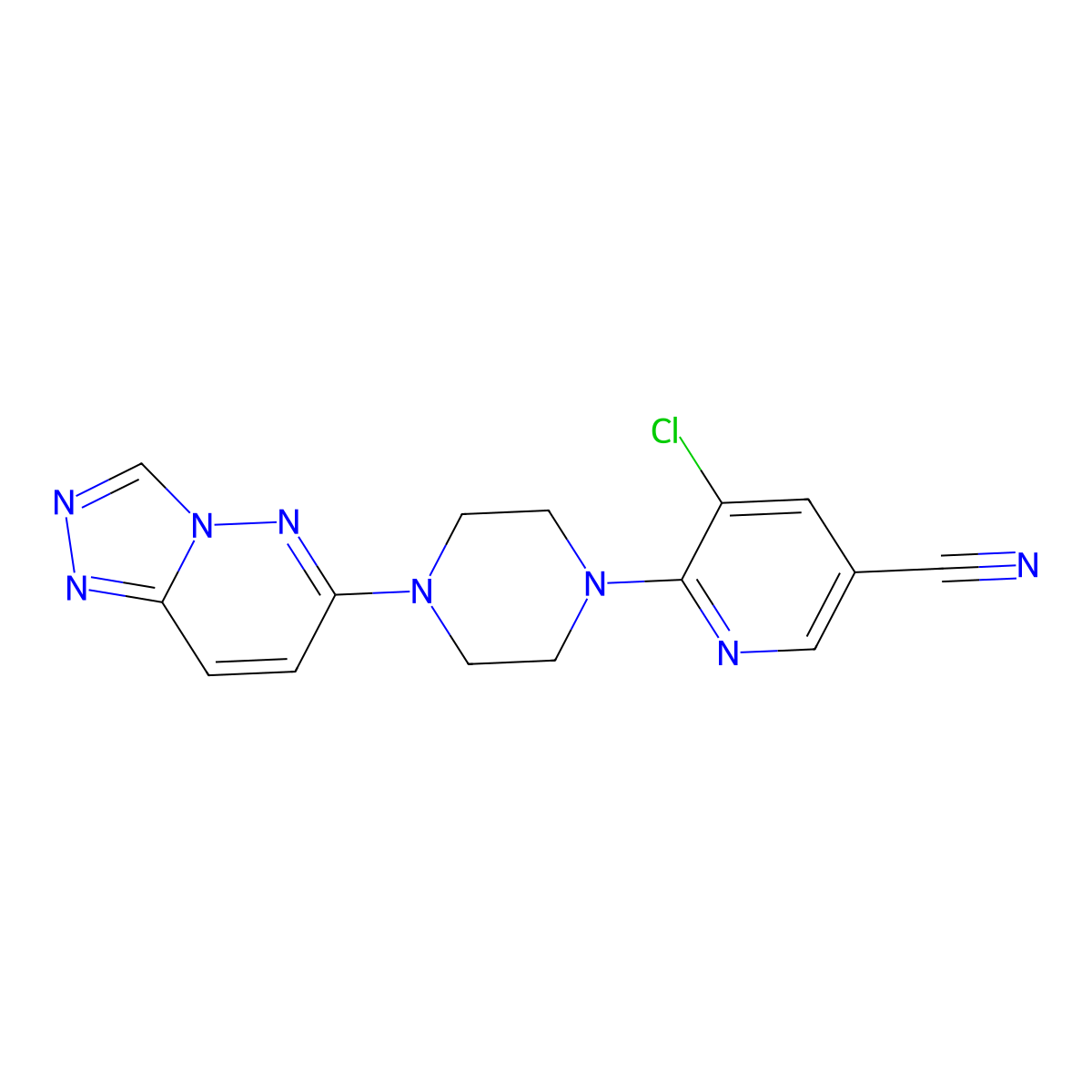 5-Chloro-6-(4-{[1,2,4]triazolo[4,3-b]pyridazin-6-yl}piperazin-1-yl)pyridine-3-carbonitrile molecular structure, CAS 2380142-60-7