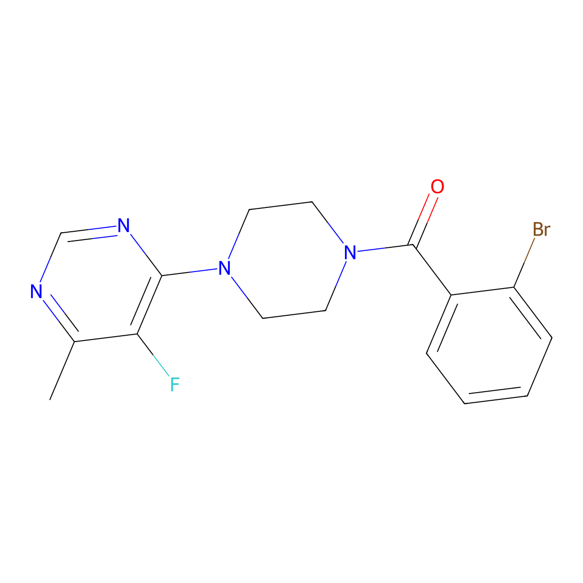 4-[4-(2-Bromobenzoyl)piperazin-1-yl]-5-fluoro-6-methylpyrimidine molecular structure, CAS 2380142-62-9