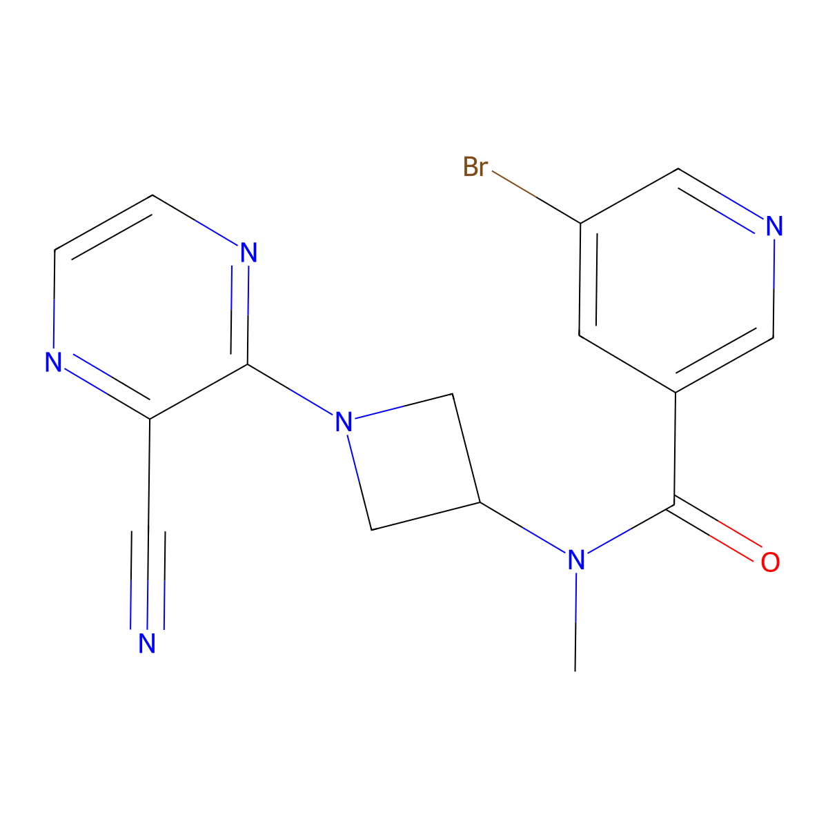 5-Bromo-N-[1-(3-cyanopyrazin-2-yl)azetidin-3-yl]-N-methylpyridine-3-carboxamide molecular structure, CAS 2380142-63-0