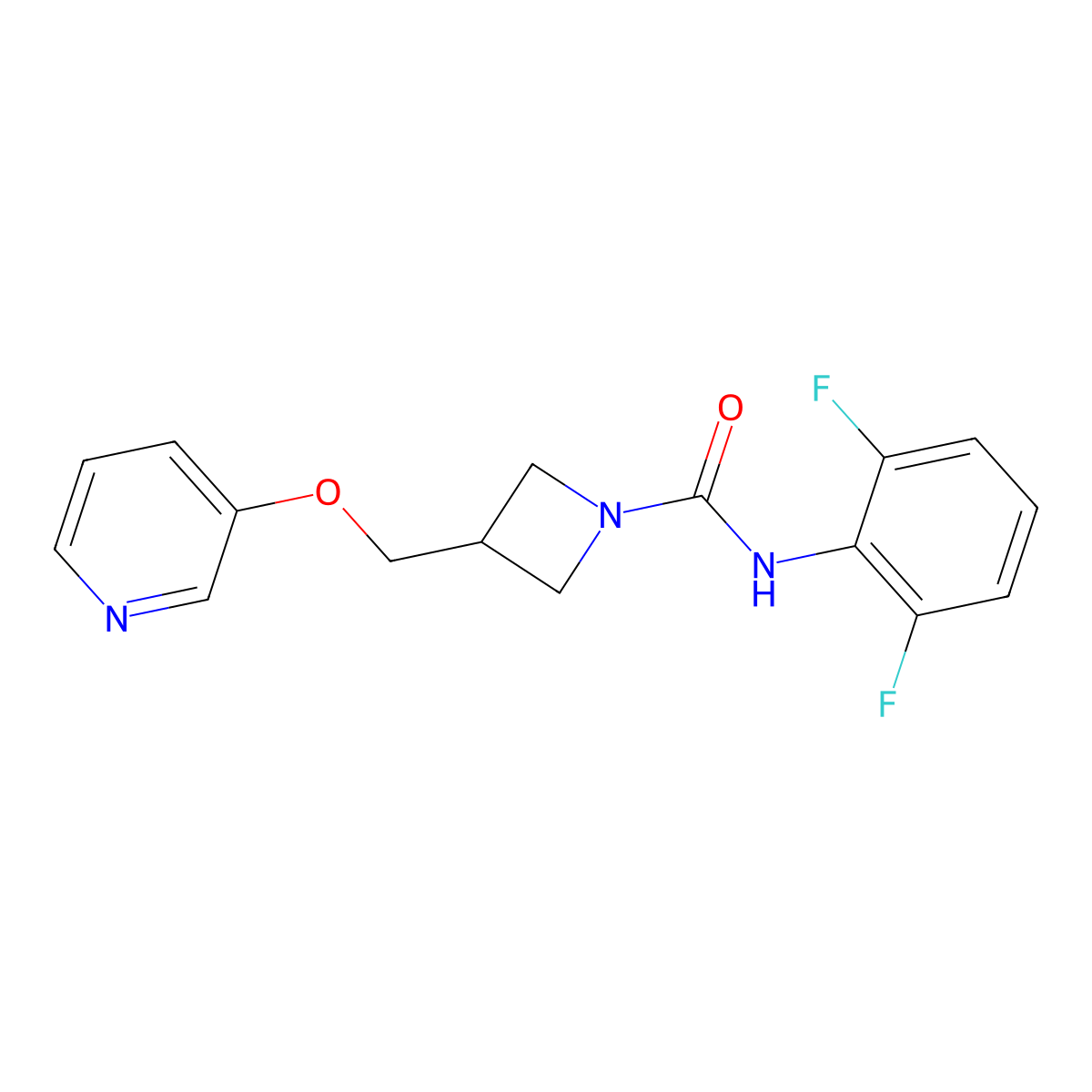 N-(2,6-difluorophenyl)-3-[(pyridin-3-yloxy)methyl]azetidine-1-carboxamide molecular structure, CAS 2380142-64-1