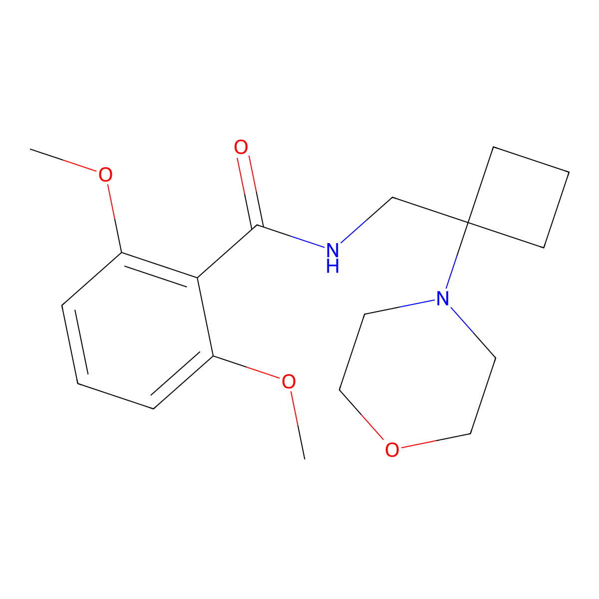 2,6-dimethoxy-N-{[1-(morpholin-4-yl)cyclobutyl]methyl}benzamide molecular structure, CAS 2380142-67-4