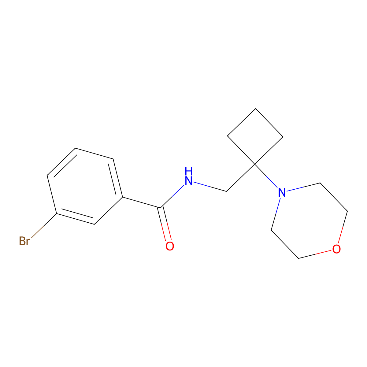 3-bromo-N-{[1-(morpholin-4-yl)cyclobutyl]methyl}benzamide molecular structure, CAS 2380142-69-6