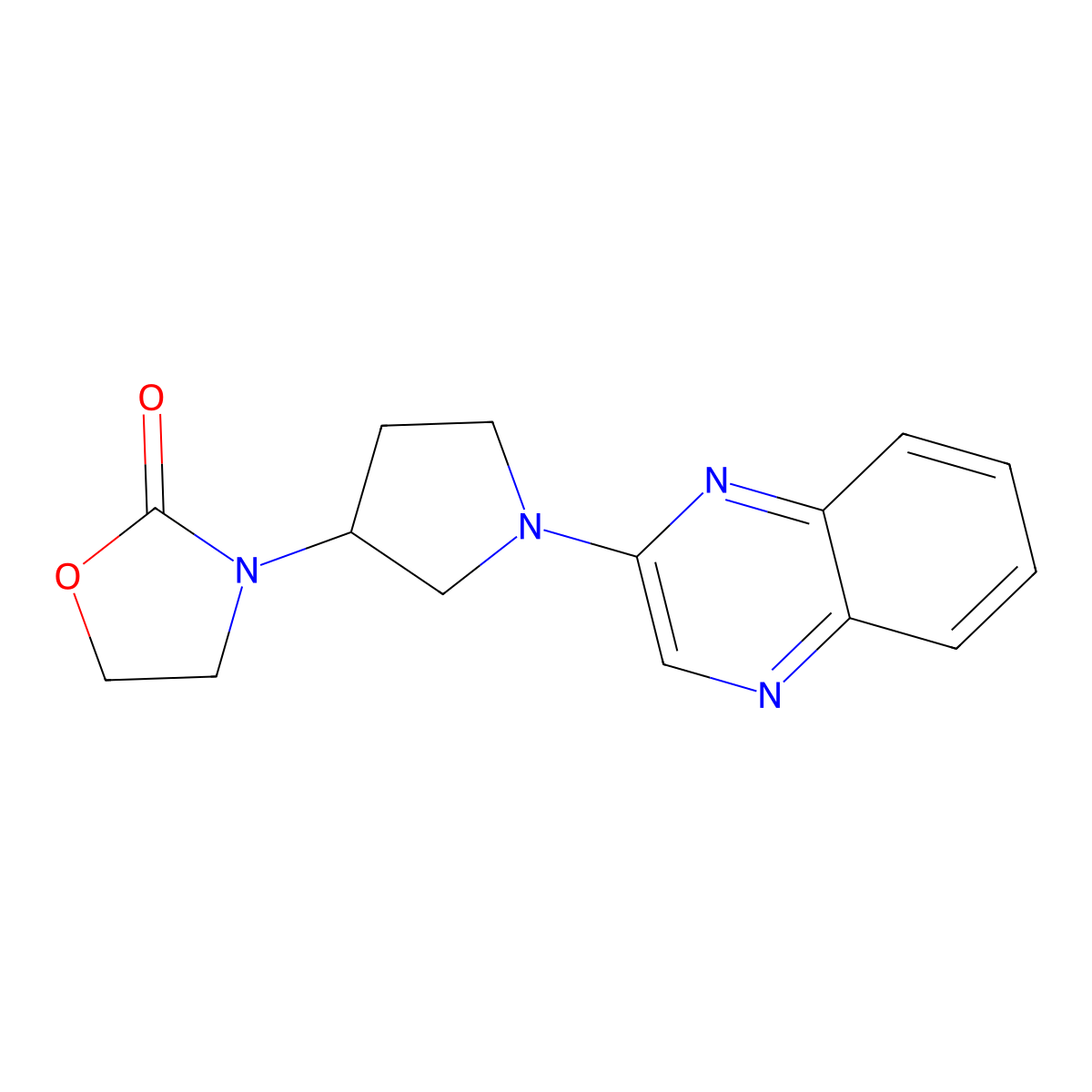 3-[1-(Quinoxalin-2-yl)pyrrolidin-3-yl]-1,3-oxazolidin-2-one molecular structure, CAS 2380142-75-4
