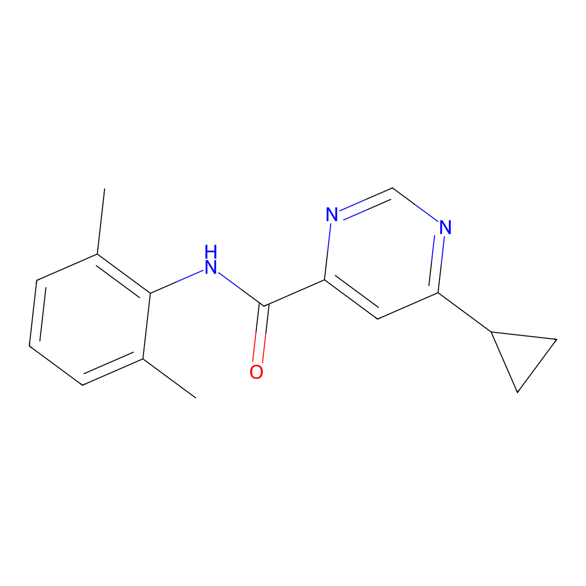 6-Cyclopropyl-N-(2,6-dimethylphenyl)pyrimidine-4-carboxamide molecular structure, CAS 2380142-78-7