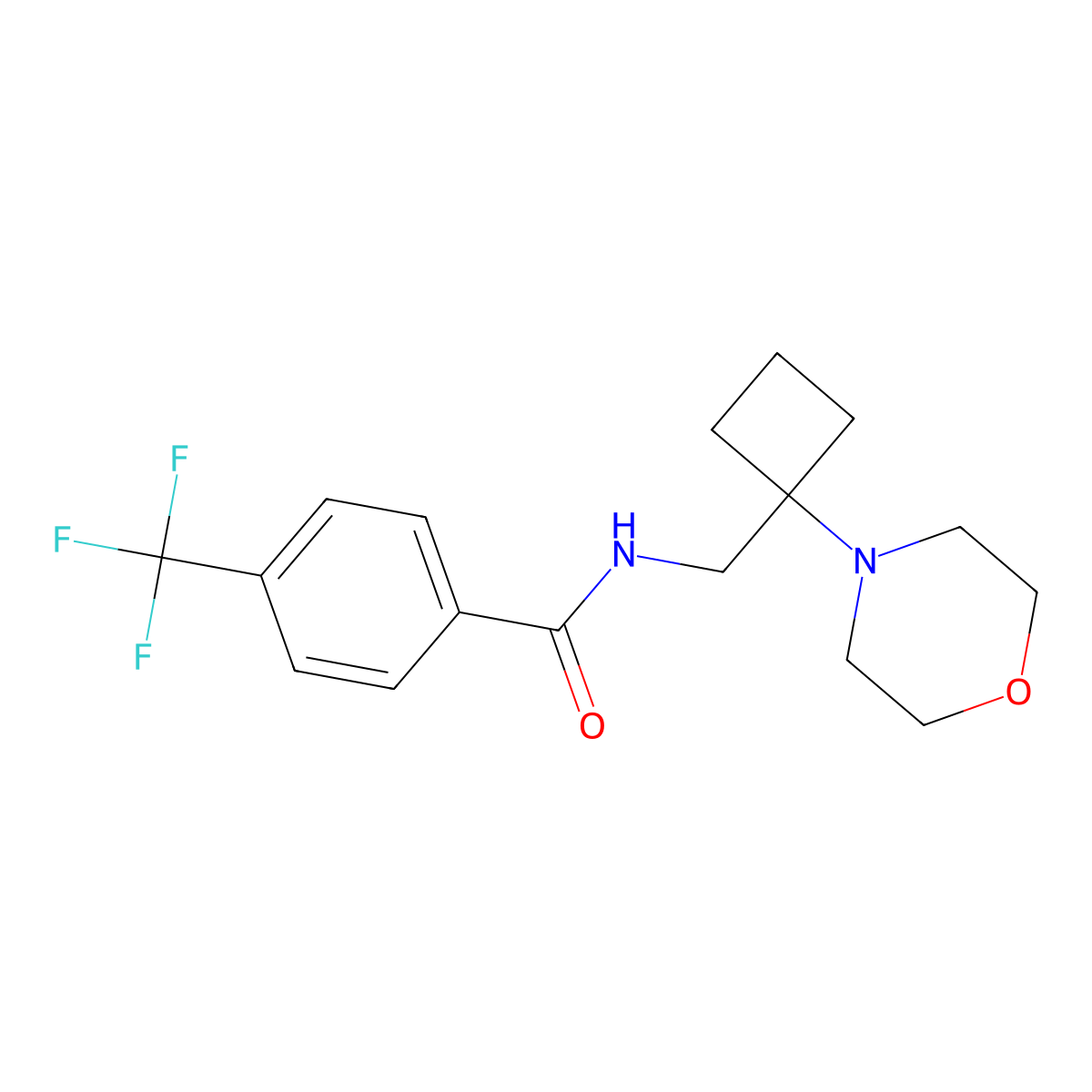 N-{[1-(morpholin-4-yl)cyclobutyl]methyl}-4-(trifluoromethyl)benzamide molecular structure, CAS 2380142-83-4