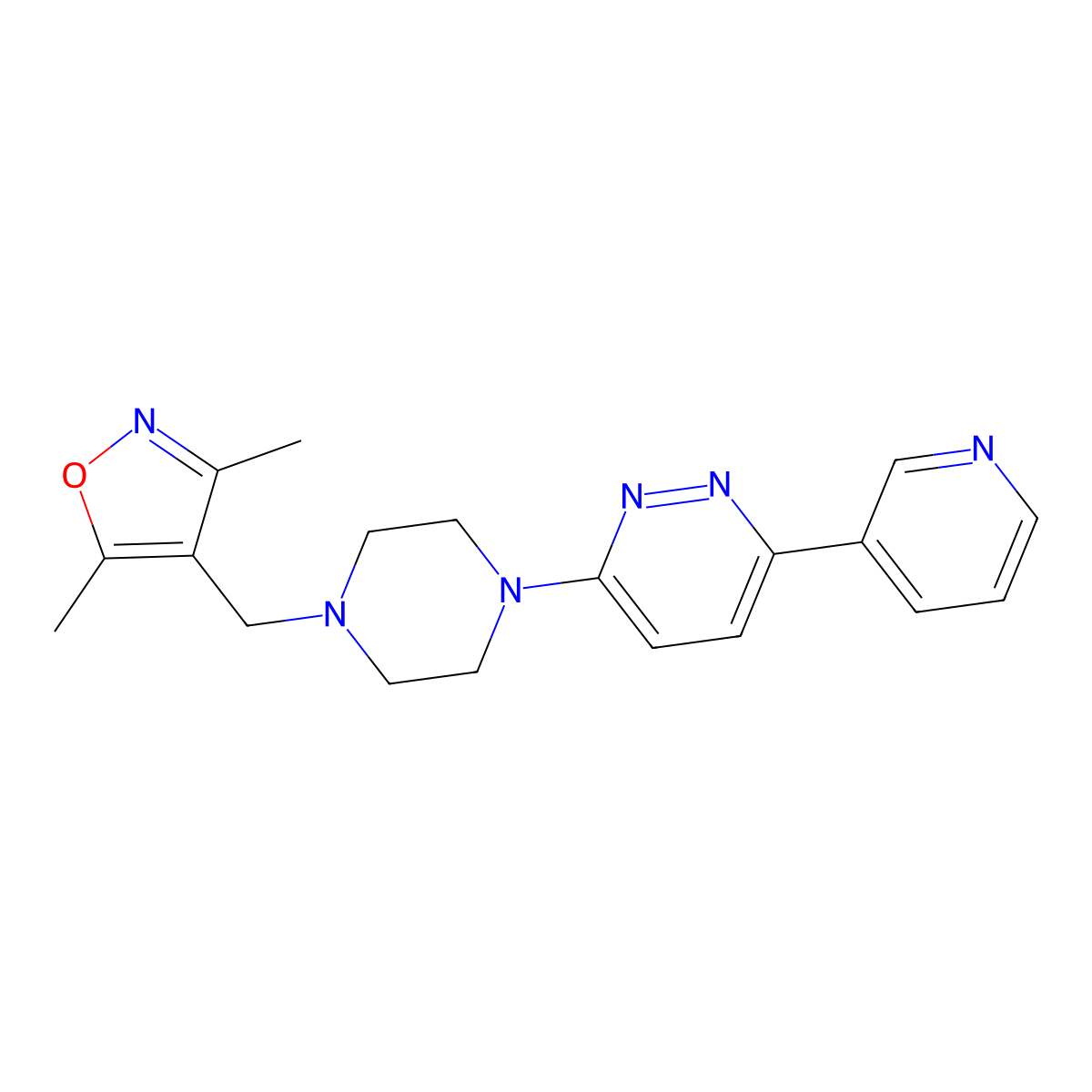 3-{4-[(3,5-Dimethyl-1,2-oxazol-4-yl)methyl]piperazin-1-yl}-6-(pyridin-3-yl)pyridazine molecular structure, CAS 2380142-97-0