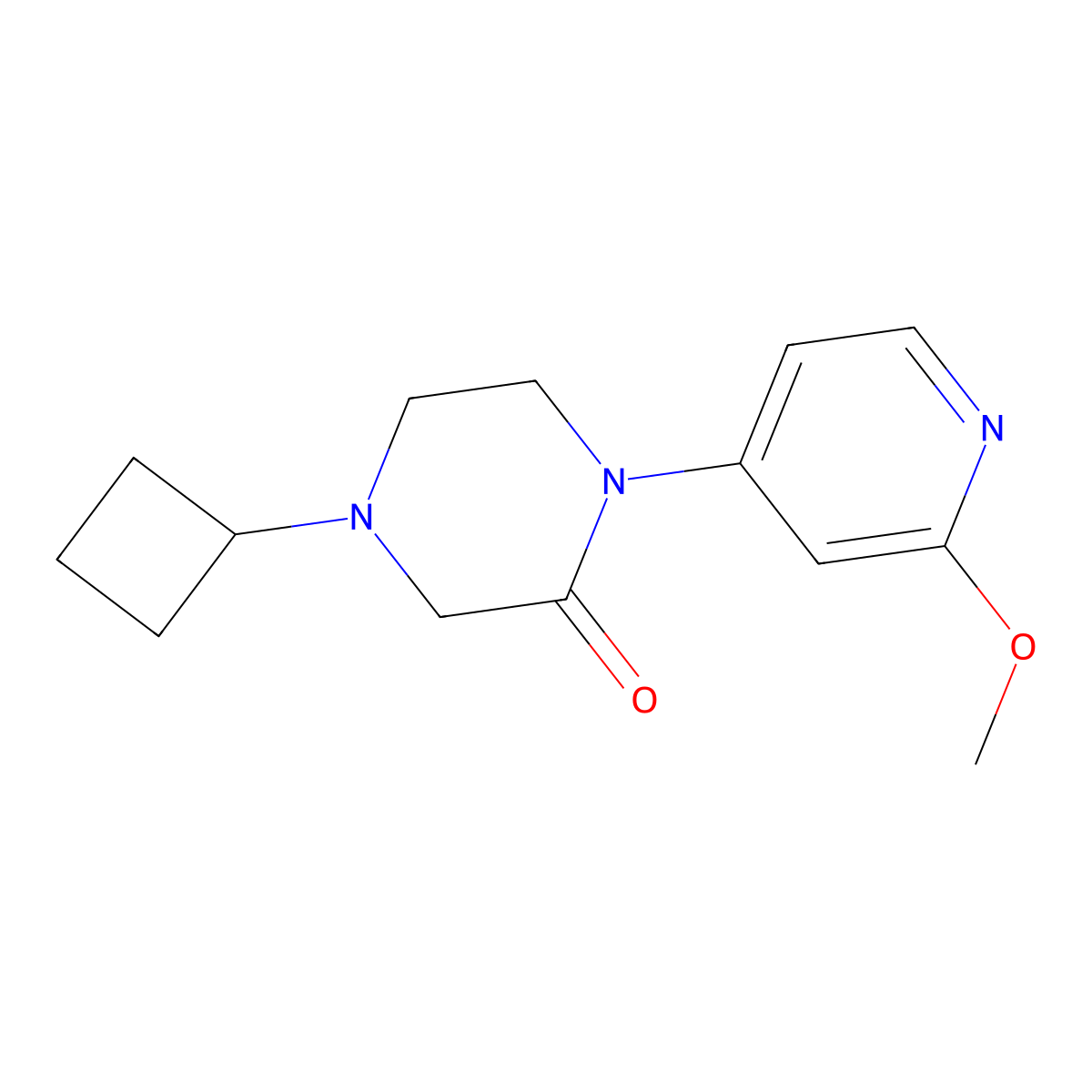 4-Cyclobutyl-1-(2-methoxypyridin-4-yl)piperazin-2-one molecular structure, CAS 2380143-00-8